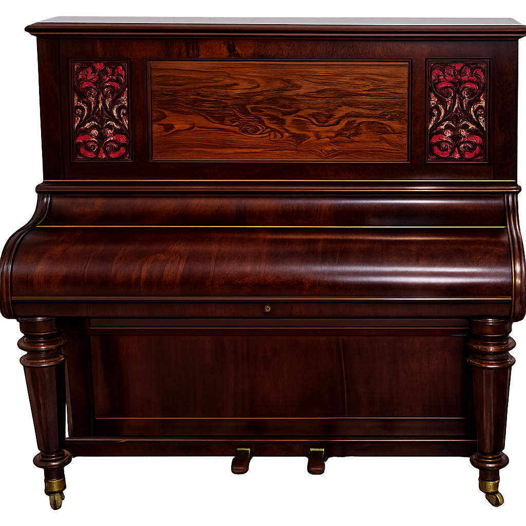 Antique piano with inlay marquetry