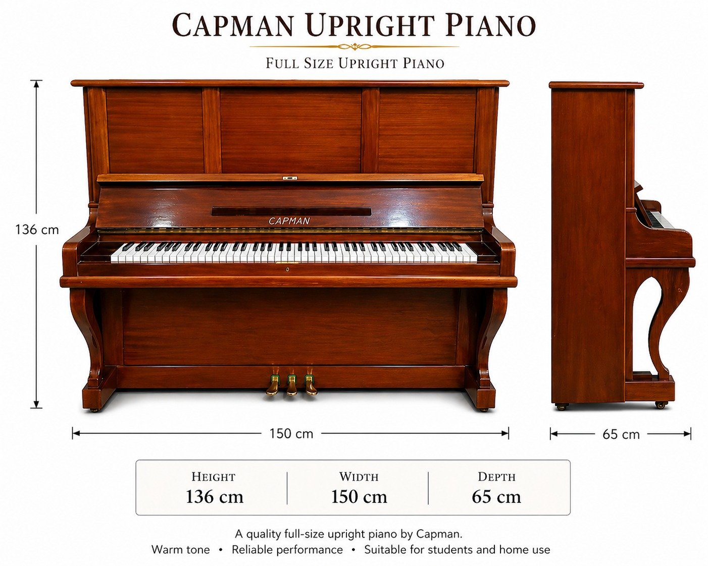 Antique rosewood upright piano